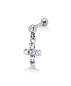 Stone Set Cross Shaped Upper Ear Dangling Charms TIPBD-12